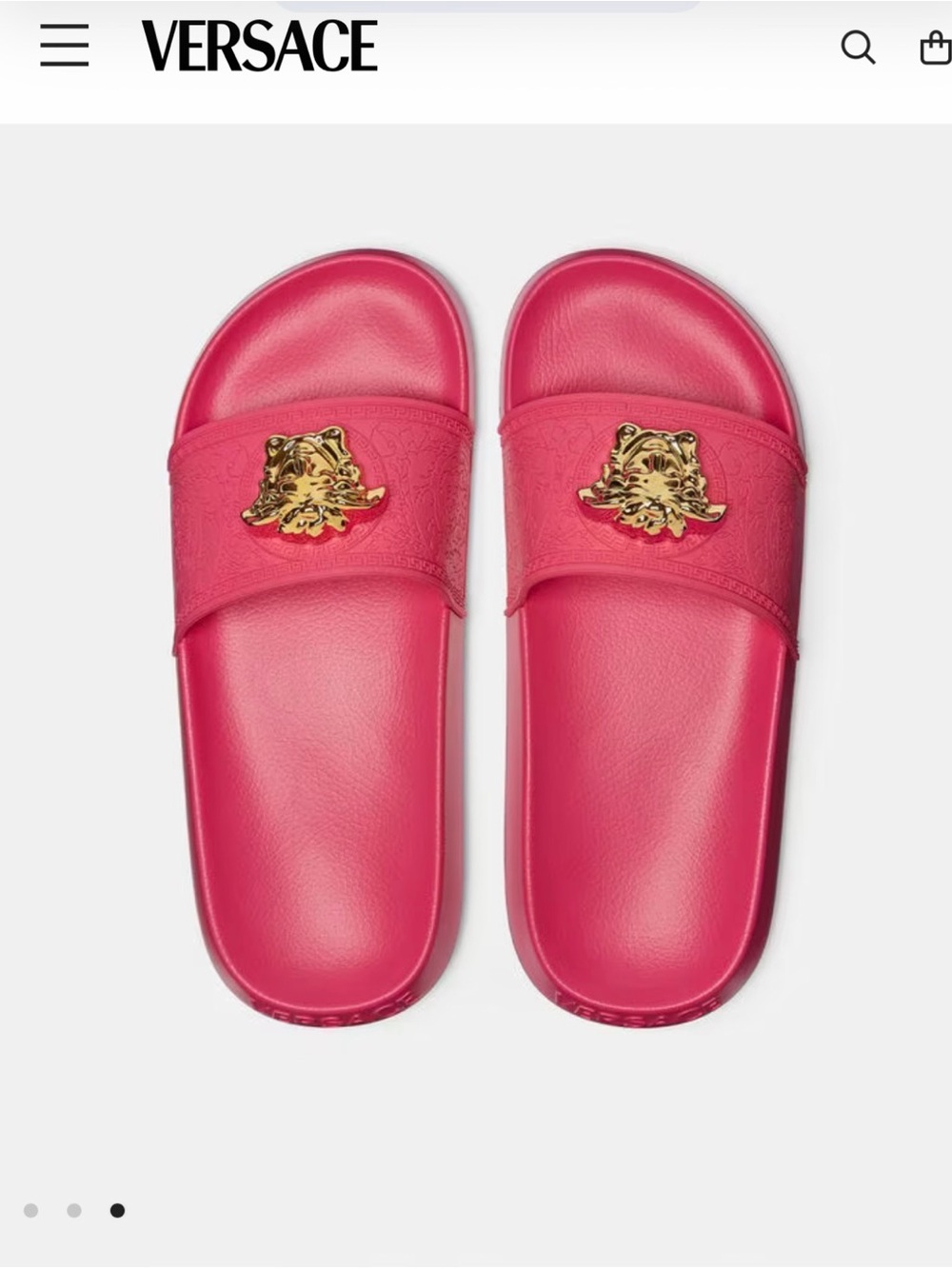 Versace Kids Hot Pink Gold Medusa Slide Sandals